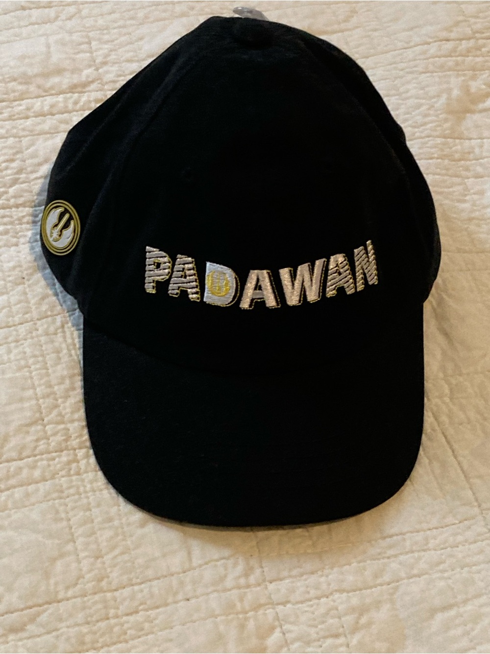 Star Wars Black Padawan Cap with Gold Rebel Alliance Emblem